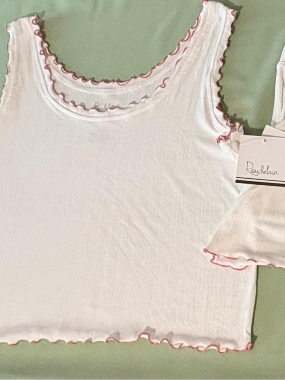 Feminine flirty two piece short pajama set ROUDELAIN creme pink XL NWT